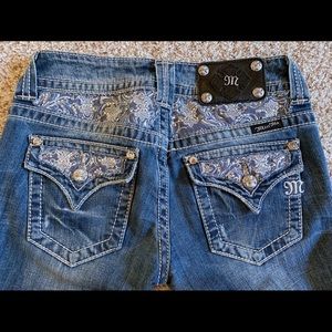 Miss Me Jeans size 26 with lace and rhinestones